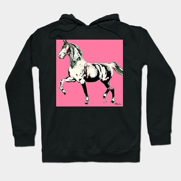 Horse :  The Pink Lady Walked By Hoodie by Overthetopsm